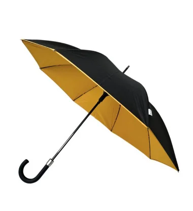 Smati parapluie original double toile noir et jaune moutarde