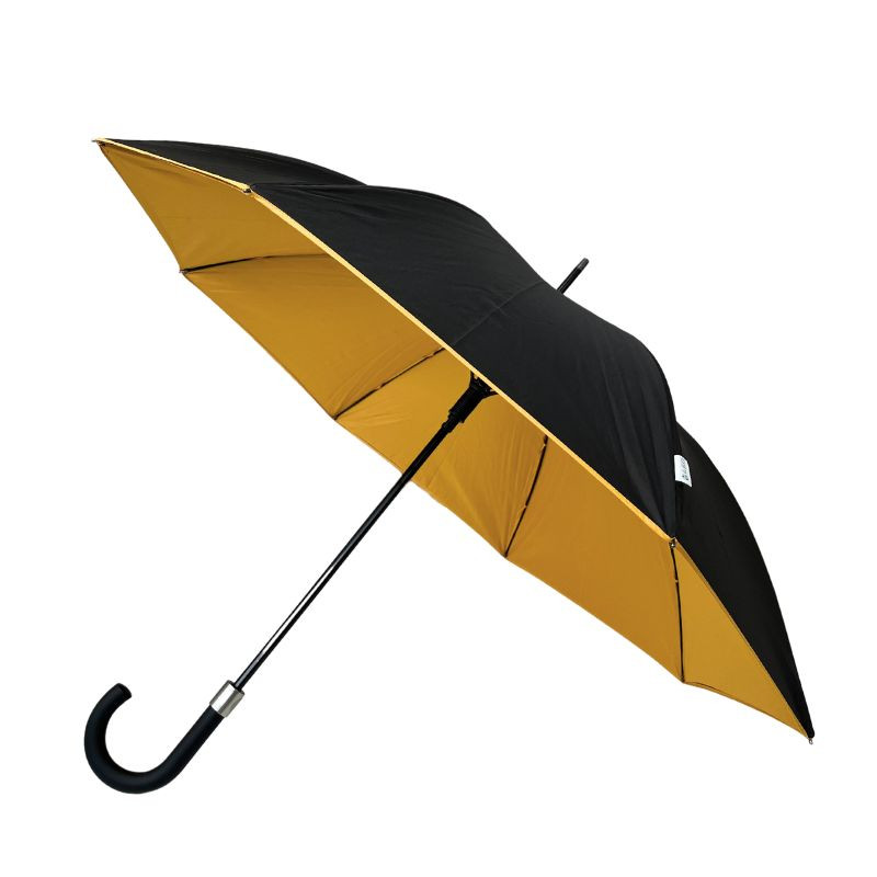 Smati parapluie original double toile noir et jaune moutarde