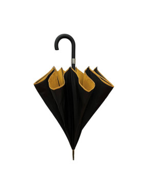 Smati parapluie original double toile noir et jaune moutarde