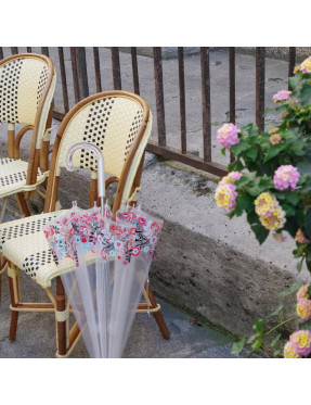 smati parapluie transparent fleurs