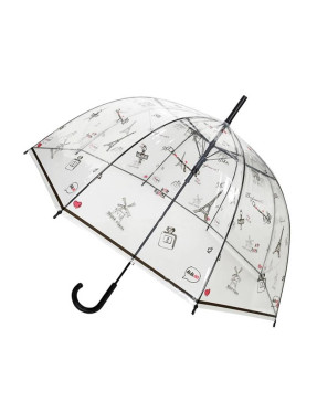 Smati parapluie long transparent symbole paris