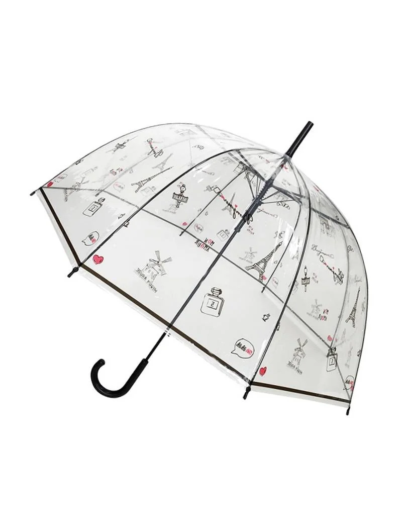 Smati parapluie long transparent symbole paris