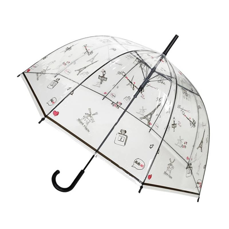 Smati parapluie long transparent symbole paris