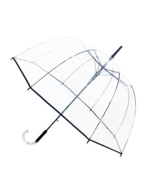 Smati parapluie long cloche transparent bordure noire