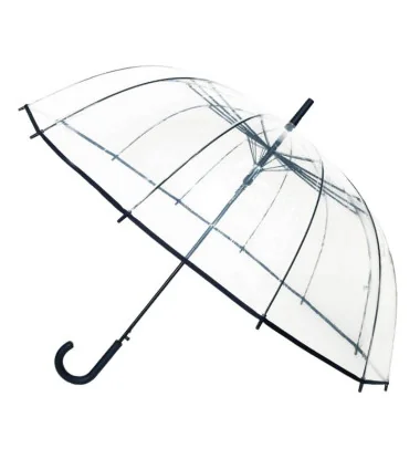 Smati grand parapluie transparent avec bordure noire