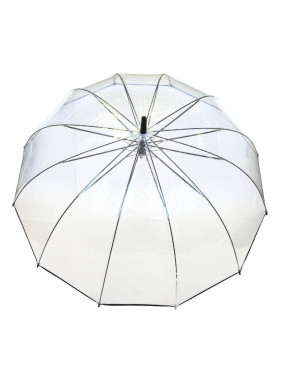 Smati grand parapluie transparent avec bordure noire