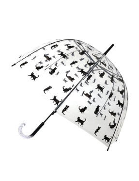smati parapluie transparent chat noir