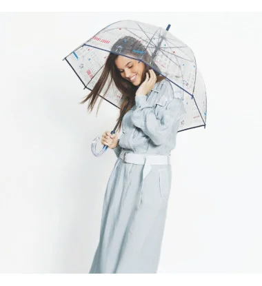 Smati parapluie transparent cloche paris skyline