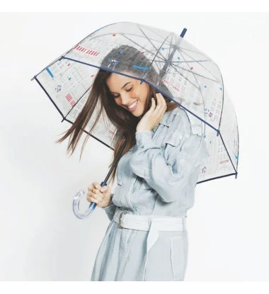 Smati parapluie transparent cloche paris skyline