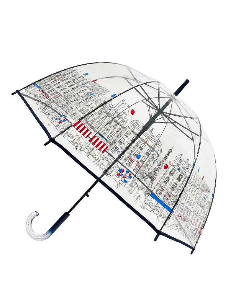 Smati parapluie transparent cloche paris skyline