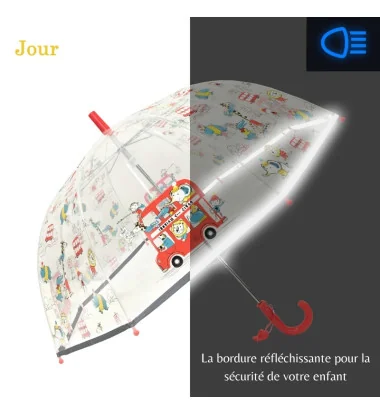 smati parapluie enfant zoo animaux aventure rouge