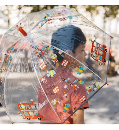 smati parapluie enfant zoo animaux aventure rouge