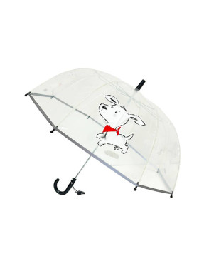 Smati parapluie transparent enfant petit chien blanc