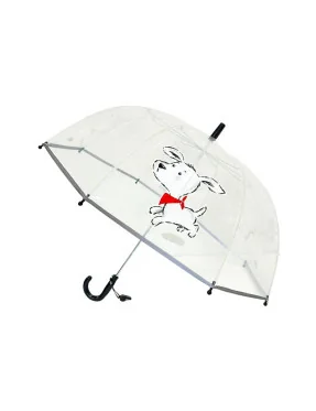Smati parapluie transparent enfant petit chien blanc