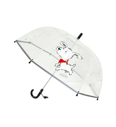 Smati parapluie transparent enfant petit chien blanc
