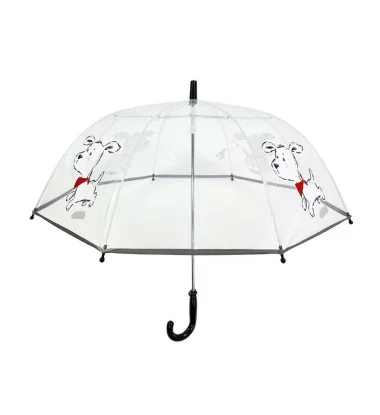 Smati parapluie transparent enfant petit chien blanc