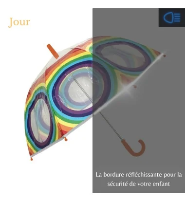 Smati parapluie enfant transparent arc-en-ciel
