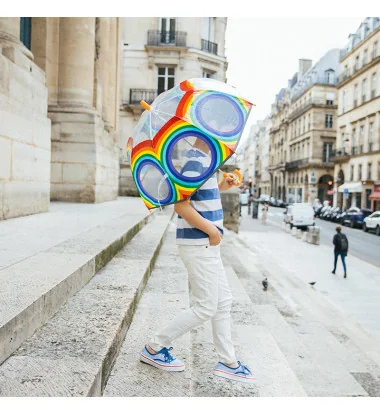Smati parapluie enfant transparent arc-en-ciel