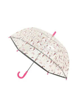 parapluie enfant fille transparent licorne avec bordure réfléchissante