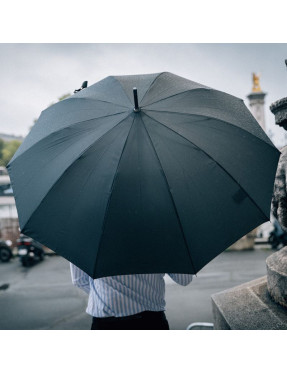 smati parapluie noir résistant au vent poignée bois évènement
