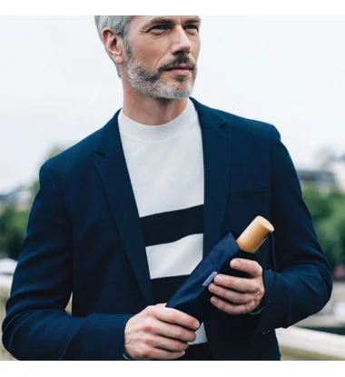 Petit Parapluie écologique automatique bleu marine