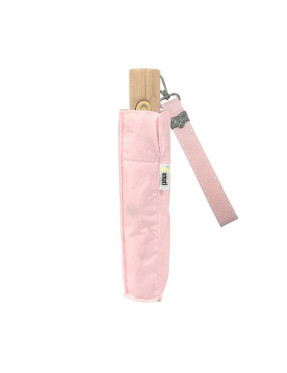 Smati Parapluie mains libres compact automatique rose pastel avec la dragonne rose