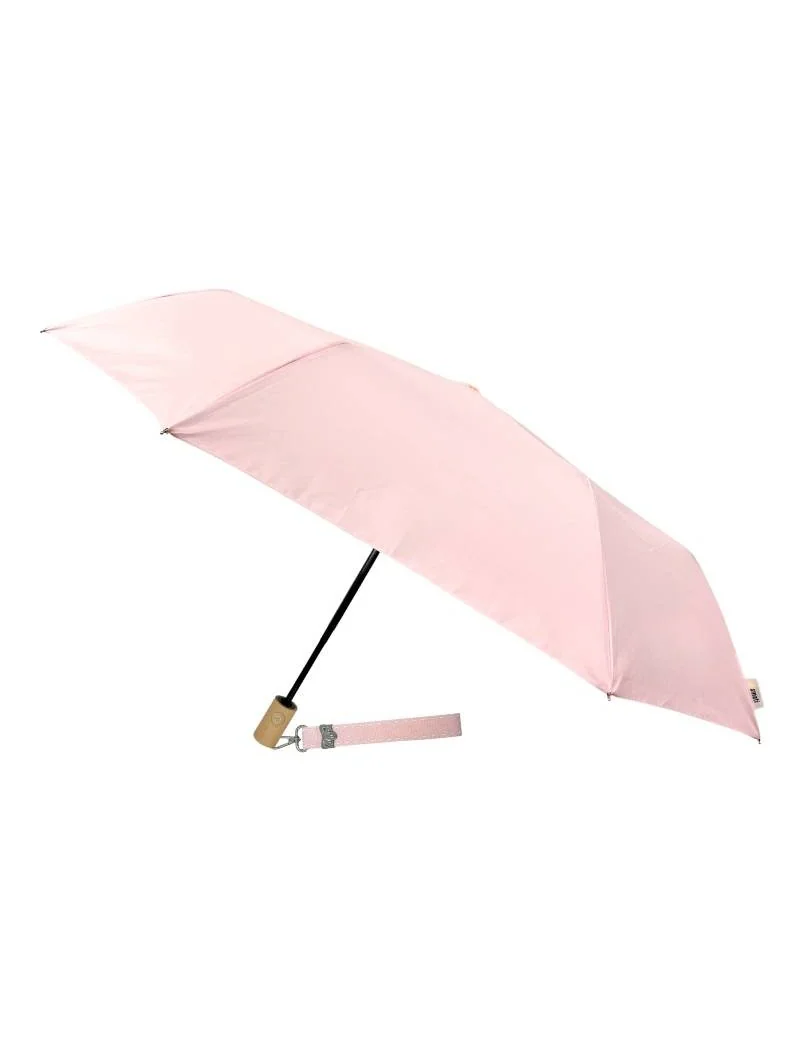 Smati Parapluie mains libres compact automatique rose pastel avec la dragonne rose