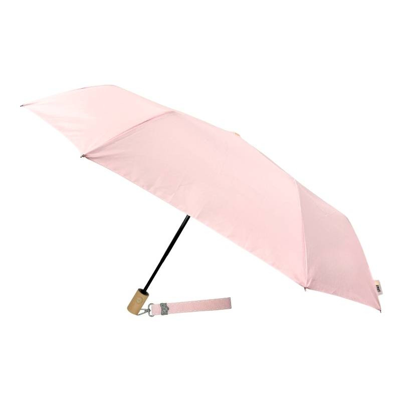 Smati Parapluie mains libres compact automatique rose pastel avec la dragonne rose Smati Parapluie mains libres compact automatique rose pastel avec la dragonne rose