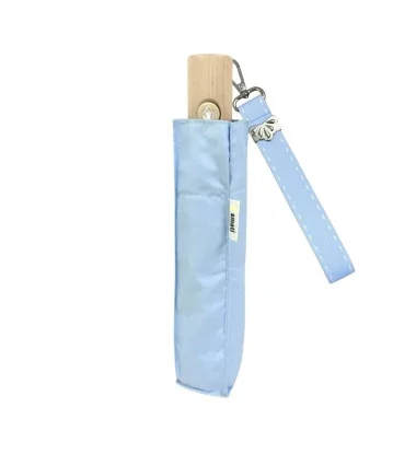 Smati Parapluie mains libres compact automatique bleu ciel avec la dragonne bleu ciel