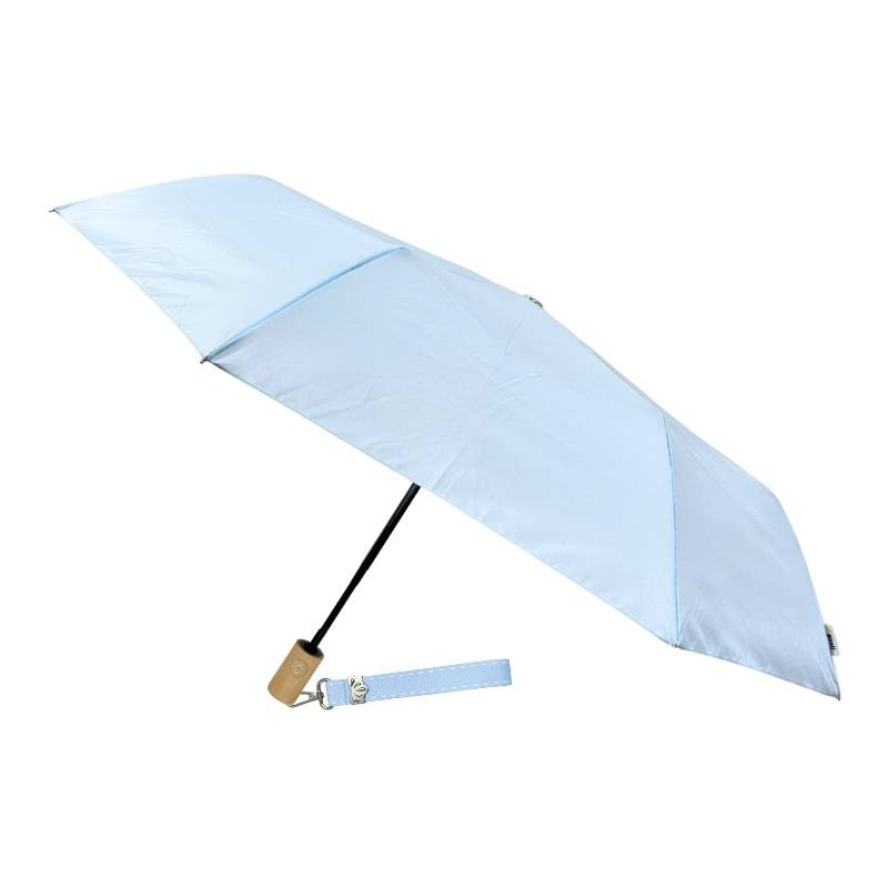 Smati Parapluie mains libres compact automatique bleu ciel avec la dragonne bleu ciel