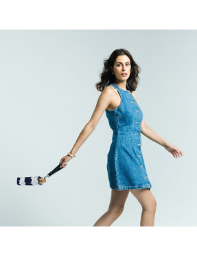 smati parapluie mains libres compact automatique marinère bleu foncé avec sa dragonne couture