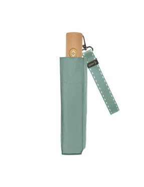Smati Parapluie mains libres compact automatique vert eucalyptus avec sa dragonne eucalyptus