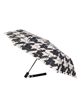 smati parapluie mains libres compact automatique pied-de-poule couleur noir écru