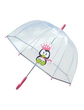Smati parapluie transparent enfant pingouin