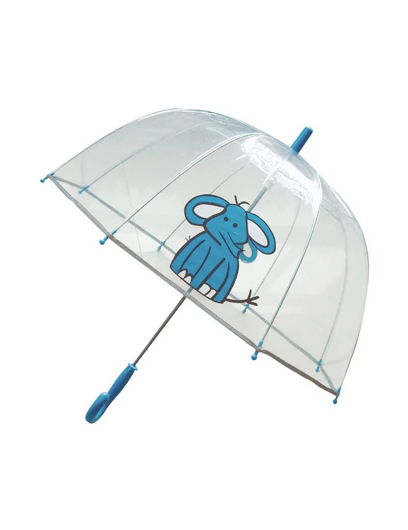 Smati parapluie transparent enfant éléphant bleu