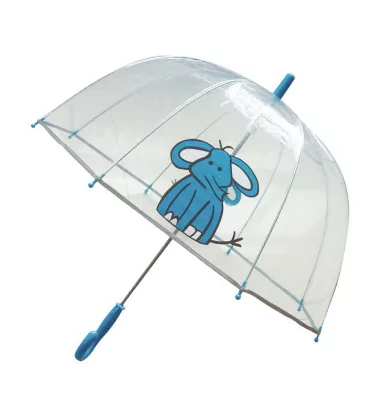 Smati parapluie transparent enfant éléphant bleu