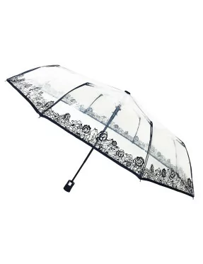 Smati petit parapluie transparent avec bordure florale
