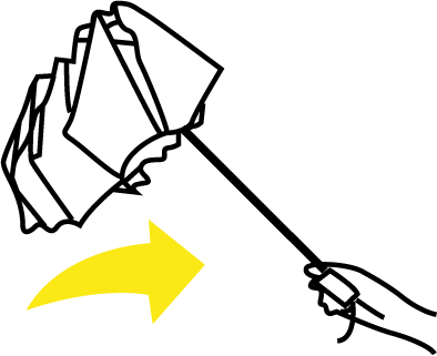 Appuyez sur ce même bouton pour fermer la toile du parapluie.